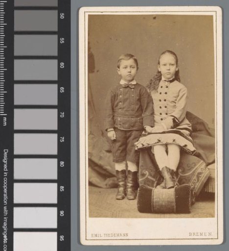 Portrait of an unknown boy and girl