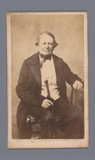 Portrait of an unknown old man with a cane