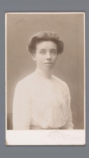 Portrait of an unknown woman in a white dress