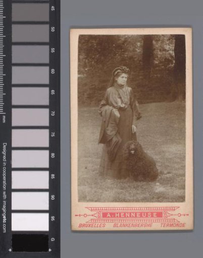 Portrait of an unknown woman with a dog