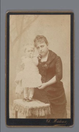 Portrait of an unknown woman with a child
