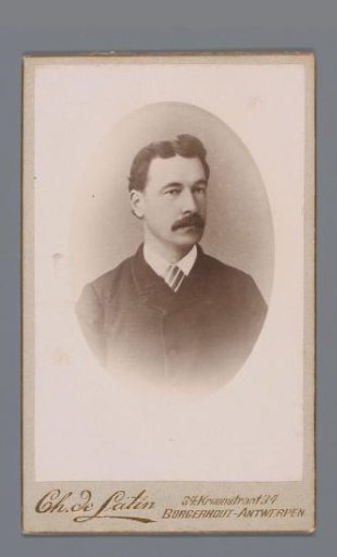 Portrait of an unknown man with a moustache