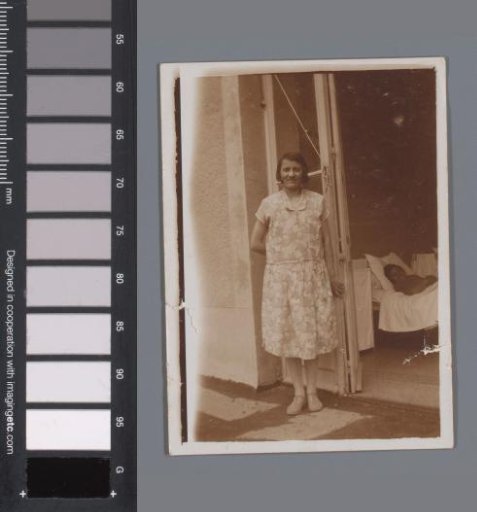 Portrait of an Unknown Woman in a Doorway, with a Second Woman in Bed in the Room
