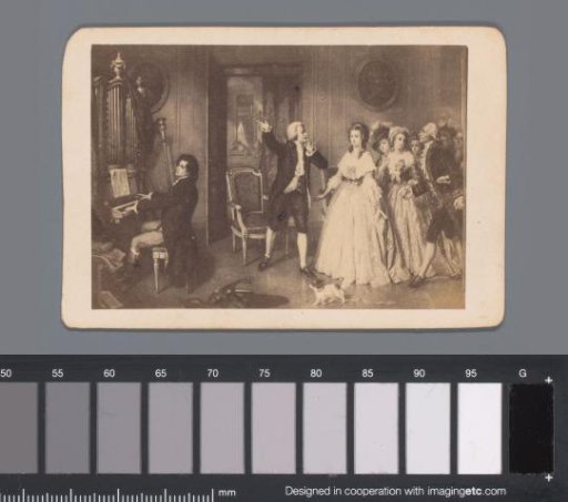 Photographic Reproduction of a Print by Paul Allais after the Painting titled Beethoven chez Mozart by H. Merle