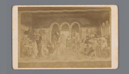 Photographic Reproduction of a Depiction of the Court of Saxony on a Carpet