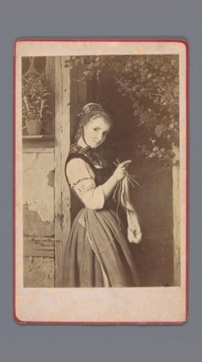 Photographic Reproduction of Die Strickerin by Johann Georg Meyer