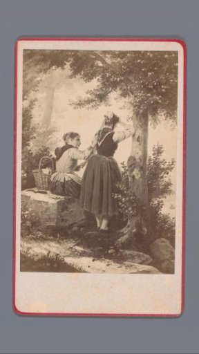 Photographic Reproduction of a Painting of Two Peasant Women by Johann Georg Meyer