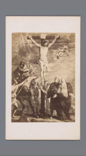 Photographic reproduction of a print of Christ at the cross after the painting by Van Dyck