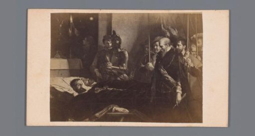 Photographic reproduction of the painting *Last Honours to Egmont and Horne* by Louis Gallait