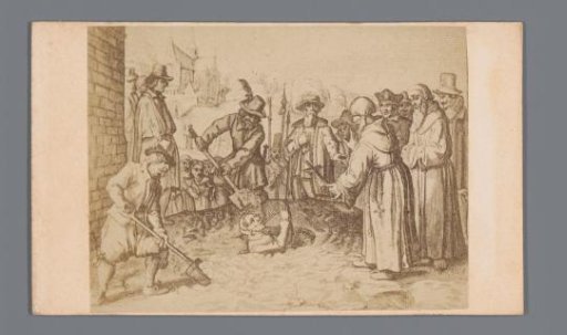 Photographic reproduction of a print of Anneke van den Hoven, Buried Alive in Brussels
