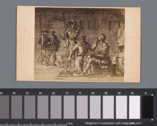 Photographic reproduction of a print of Hans Bret, Whose Tongue is Pierced, by Jan Luyken