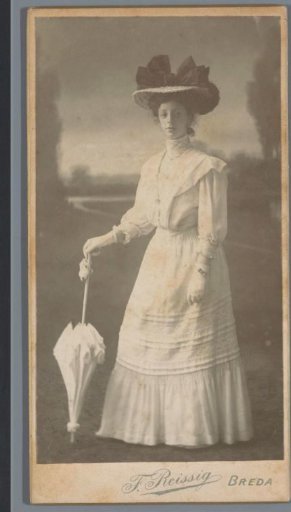 Portrait of an Unknown Woman with Hat and Umbrella