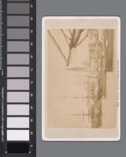 View of Antwerp, with ships on the Scheldt and the tower of the Cathedral of Our Lady