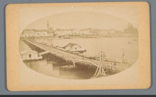 Boat bridge over the Rhine at Koblenz, Germany