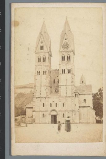 Exterior of the St. Kastor Basilica in Koblenz, Germany