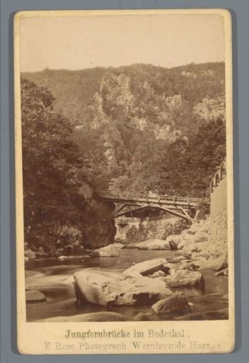 View of the Jungfernbrücke in Bode Valley, Germany