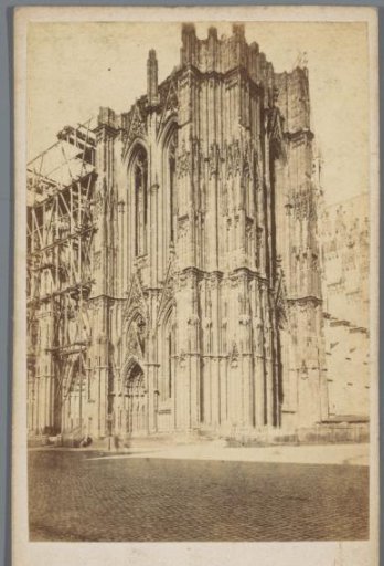 Towers of the Cathedral of Cologne under construction