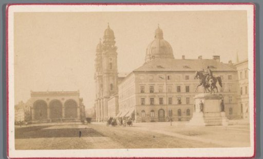 Odeonsplatz with the equestrian statue of Emperor Ludwig I, the Theatine Church, and the Field Hall in Munich