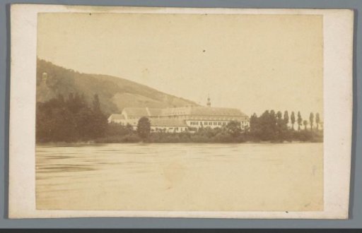 View of the island of Nonnenwerth in the Rhine near Cologne