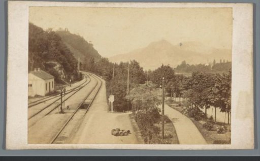 Railway through the Siebengebirge in Germany