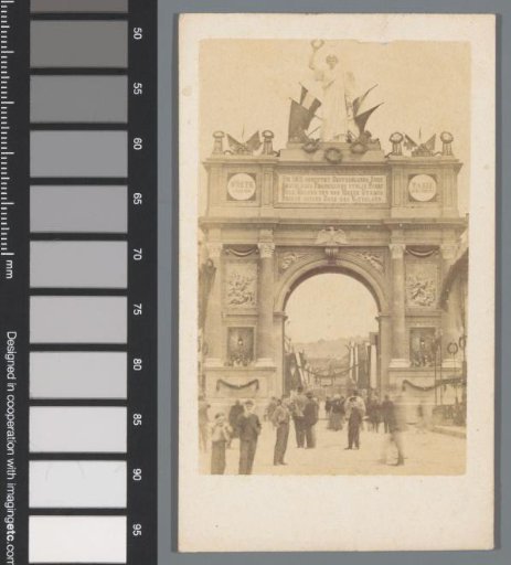 Temporary triumphal arch at the Hauptstätter Strasse in Stuttgart