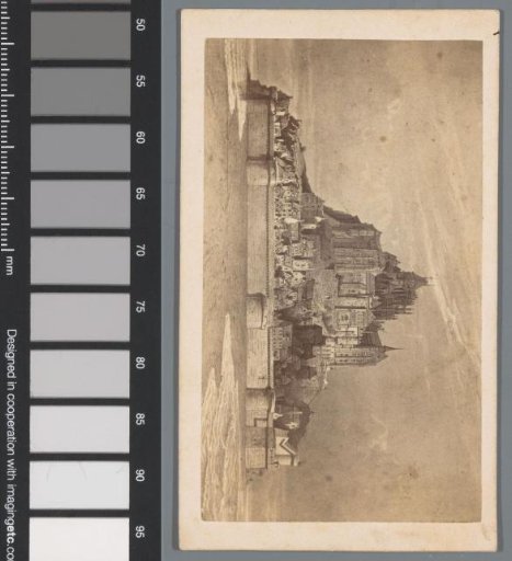Photographic reproduction of a print of Mont Saint-Michel