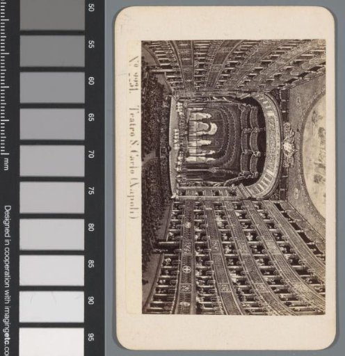 Photographic reproduction of a print of the Teatro San Carlo, Naples