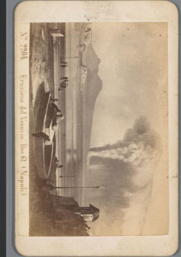 Photographic reproduction of a painting of the eruption of Vesuvius in 1861