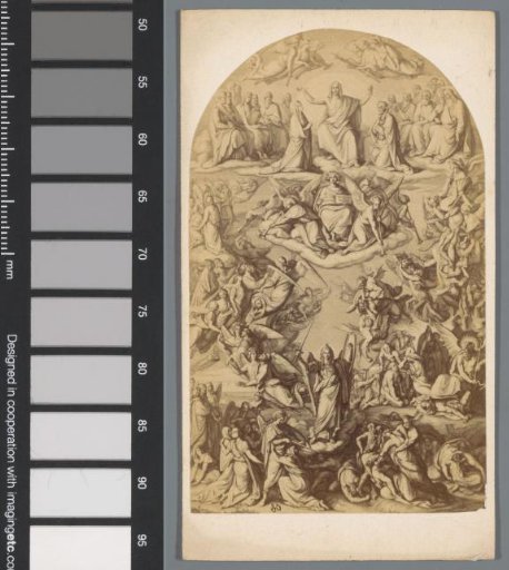 Photographic reproduction of a design after the Last Judgment by Peter von Cornelius in the Ludwigskirche, Munich