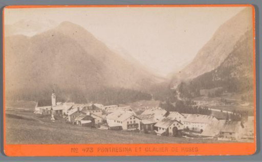 View of Pontresina and the Roseg Glacier, Switzerland