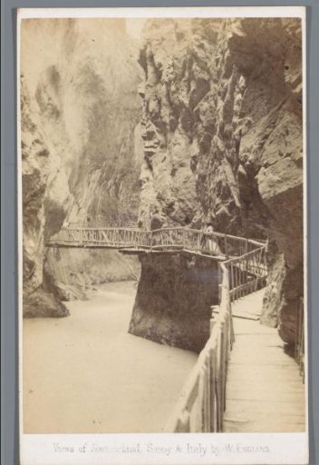 Bridge through the Trient Gorge near Martigny, Switzerland