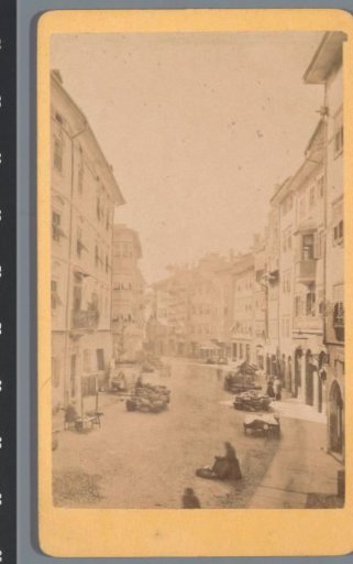 View of a street with market stalls