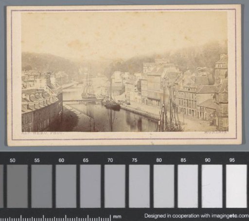 City view, possibly of Morlaix, France