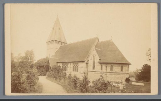 View of a church, possibly in Richmond Hill, Surrey, England