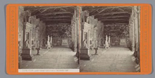 Gallery with archaeological finds at the Camposanto, Pisa