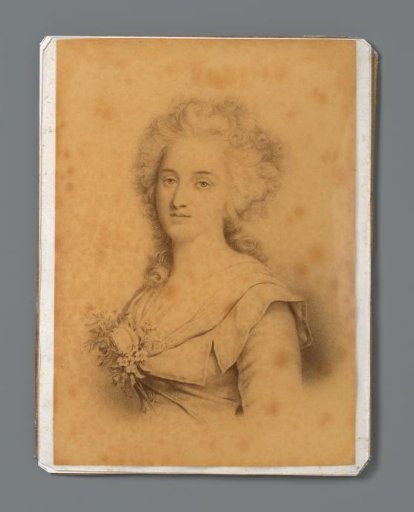 Photographic reproduction of a print of a portrait of an unknown young woman