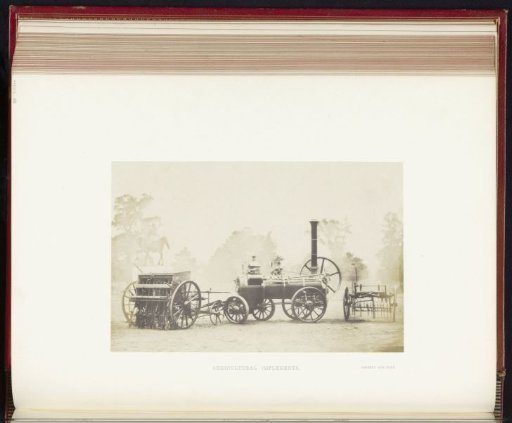 Agricultural implements with steam engine by Garrett and Sons at the Great Exhibition of the Works of Industry of All Nations of 1851 in London