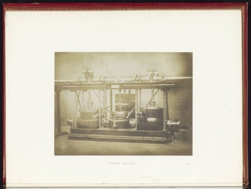 Marine engine at the Great Exhibition of the Works of Industry of All Nations in 1851 in the Crystal Palace in London