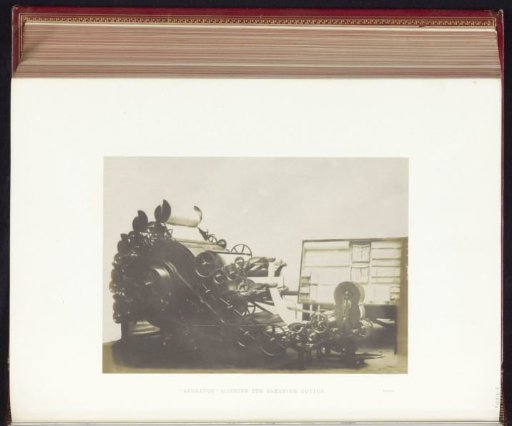 Machine for cleaning cotton by Risler at the Great Exhibition of the Works of Industry of All Nations of 1851 in the Crystal Palace in London