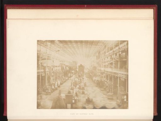 Interior of the Great Exhibition of the Works of Industry of All Nations in 1851 in the Crystal Palace in London