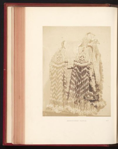 Embroidered saddle from India exhibited at the Great Exhibition of the Works of Industry of All Nations in London, 1851
