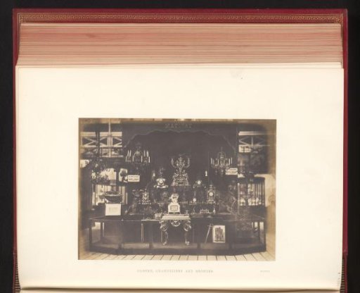 Arrangement with clocks, candlesticks by Matifat at the Great Exhibition of the Works of Industry of All Nations of 1851 in London