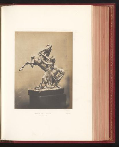 Sculpture by Gueyton, representing a man with a horse, exhibited at the Great Exhibition of the Works of Industry of All Nations of 1851 in London