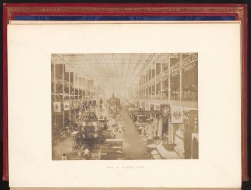 Interior of the Great Exhibition of the Works of Industry of All Nations in 1851 in the Crystal Palace in London