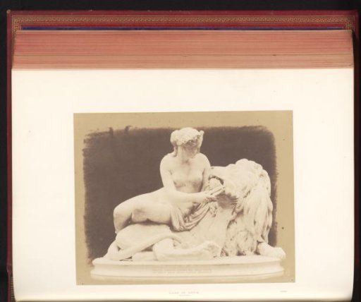 Sculpture of a woman with a lion by Guillaume Geefs, exhibited at the Great Exhibition of the Works of Industry of All Nations of 1851 in London