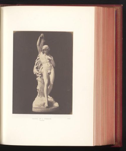 Sculpture by John Henry Foley, depicting a young man by a river, exhibited at the Great Exhibition of the Works of Industry of All Nations of 1851 in London