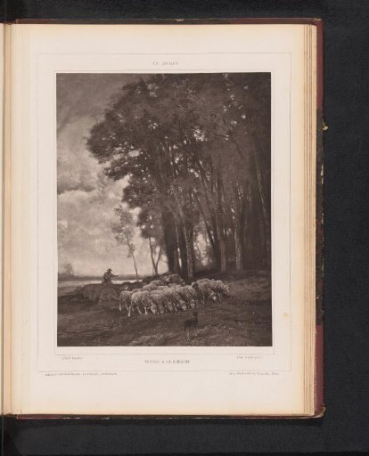 Reproduction of The Sheepfold by Charles Emile Jacque