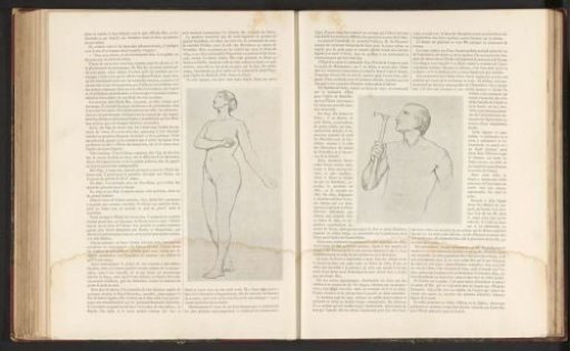 Photographic reproduction of a drawing by Émile Bin, depicting a female nude