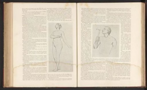 Photographic reproduction of a drawing by Émile Bin, depicting a man with a trident
