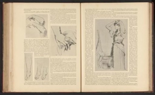 Photographic reproduction of a drawing by Jules Joseph Lefebvre, depicting a woman before a mirror